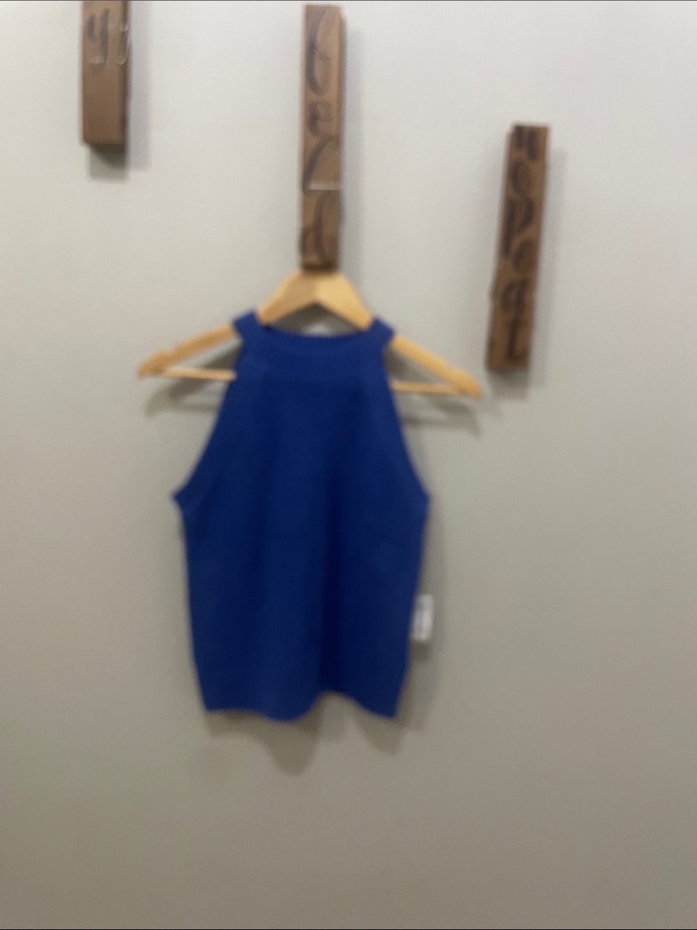 Old Navy Royal Blue High-Neck Knit Tank